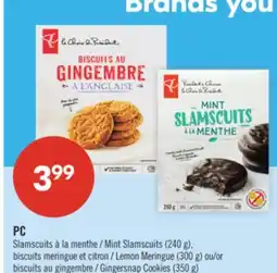 Pharmaprix PC Mint Slamscuits (240 g), Lemon Meringue (300 g)or Gingersnap Cookies (350 g) offer