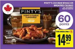 Food Basics Pinty's Honey & Garlic Flavoured Chicken Wings offer