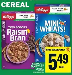 Food Basics KELLOGG’S FAMILY SIZE CEREAL offer