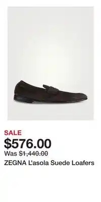 Holt Renfrew ZEGNA L'asola Suede Loafers offer
