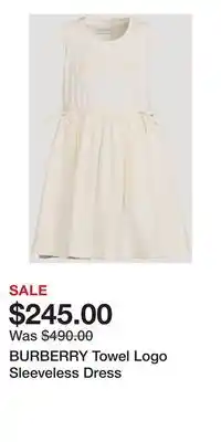 Holt Renfrew BURBERRY Towel Logo Sleeveless Dress offer