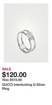 Holt Renfrew GUCCI Interlocking G Silver Ring offer