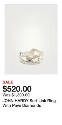 Holt Renfrew JOHN HARDY Surf Link Ring With Pavé Diamonds offer