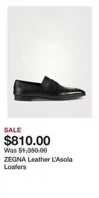 Holt Renfrew ZEGNA Leather L'Asola Loafers offer