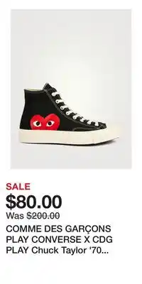 Holt Renfrew COMME DES GARÇONS PLAY CONVERSE X CDG PLAY Chuck Taylor '70 High-Top Sneakers offer