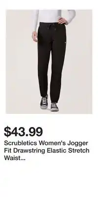 Mark's Scrubletics Women's Jogger Fit Drawstring Elastic Stretch Waist Scrub Pants - Black offer