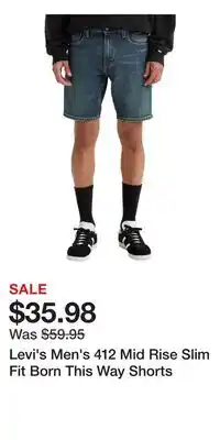 Mark's Levi's Men's 412 Mid Rise Slim Fit Born This Way Shorts offer