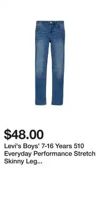 Mark's Levi's Boys' 7-16 Years 510 Everyday Performance Stretch Skinny Leg Jeans offer