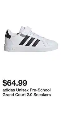Mark's adidas Unisex Pre-School Grand Court 2.0 Sneakers offer