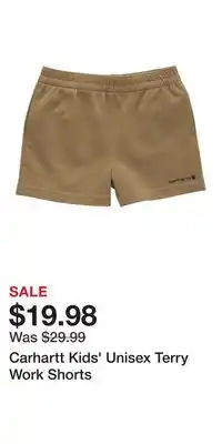 Mark's Carhartt Kids' Unisex Terry Work Shorts offer