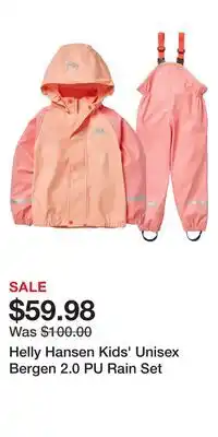 Mark's Helly Hansen Kids' Unisex Bergen 2.0 PU Rain Set offer