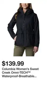 Mark's Columbia Women's Sweet Creek Omni-TECH Waterproof-Breathable Fleece Lined Rain Jacket offer