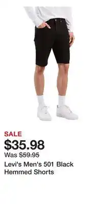 Mark's Levi's Men's 501 Black Hemmed Shorts offer