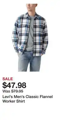 Mark's Levi's Men's Classic Flannel Worker Shirt offer