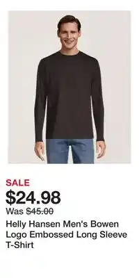 Mark's Helly Hansen Men's Bowen Logo Embossed Long Sleeve T-Shirt offer