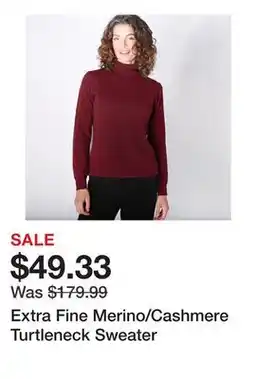 TSC Stores Extra Fine Merino/Cashmere Turtleneck Sweater offer