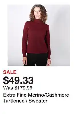 TSC Stores Extra Fine Merino/Cashmere Turtleneck Sweater offer