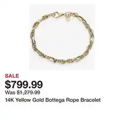 TSC Stores 14K Yellow Gold Bottega Rope Bracelet offer
