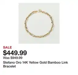 TSC Stores Stefano Oro 14K Yellow Gold Bamboo Link Bracelet offer