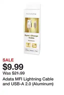 TSC Stores Adata MFI Lightning Cable and USB-A 2.0 (Aluminum) offer