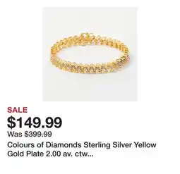 TSC Stores Colours of Diamonds Sterling Silver Yellow Gold Plate 2.00 av. ctw Diamond Bracelet offer