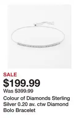 TSC Stores Colour of Diamonds Sterling Silver 0.20 av. ctw Diamond Bolo Bracelet offer