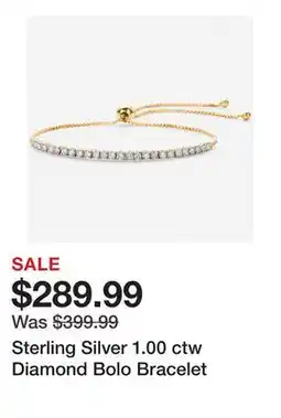 TSC Stores Sterling Silver 1.00 ctw Diamond Bolo Bracelet offer