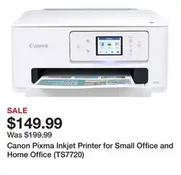 TSC Stores Canon Pixma Inkjet Printer for Small Office and Home Office (TS7720) offer