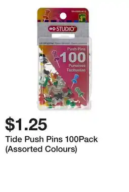 Dollarama Tide Push Pins 100Pack (Assorted Colours) offer