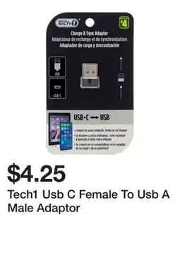 Dollarama Tech1 Usb C Female To Usb A Male Adaptor offer