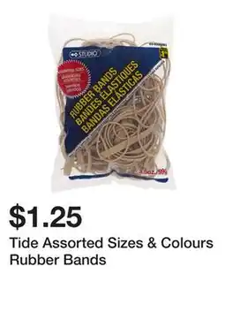 Dollarama Tide Assorted Sizes & Colours Rubber Bands offer