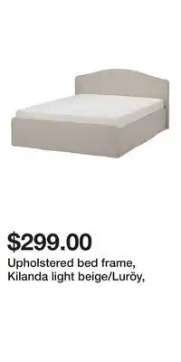 IKEA Upholstered bed frame, Kilanda light beige/Luröy offer