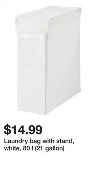 IKEA Laundry bag with stand, white, 80 l (21 gallon) offer