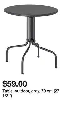 IKEA Table, outdoor, gray, 70 cm (27 1/2 ) offer