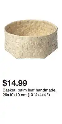 IKEA Basket, palm leaf handmade, 26x10x10 cm (10 ¼x4x4 ) offer