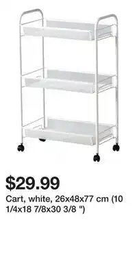 IKEA Cart, white, 26x48x77 cm (10 1/4x18 7/8x30 3/8 ) offer