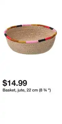 IKEA Basket, jute, 22 cm (8 ¾ ) offer