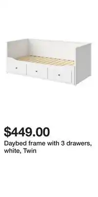 IKEA Daybed frame with 3 drawers, white, Twin offer