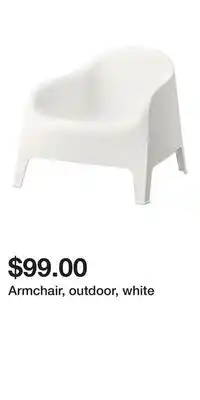 IKEA Armchair, outdoor, white offer