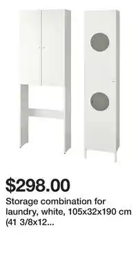 IKEA Storage combination for laundry, white, 105x32x190 cm (41 3/8x12 5/8x74 3/4 ) offer