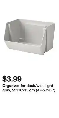 IKEA Organizer for desk/wall, light gray, 25x18x15 cm (9 ¾x7x6 ) offer