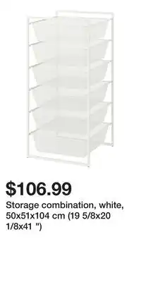 IKEA Storage combination, white, 50x51x104 cm (19 5/8x20 1/8x41 ) offer
