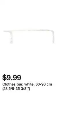 IKEA Clothes bar, white, 60-90 cm (23 5/8-35 3/8 ) offer