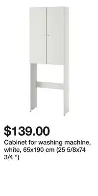 IKEA Cabinet for washing machine, white, 65x190 cm (25 5/8x74 3/4 ) offer