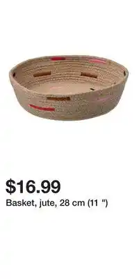 IKEA Basket, jute, 28 cm (11 ) offer
