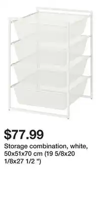 IKEA Storage combination, white, 50x51x70 cm (19 5/8x20 1/8x27 1/2 ) offer