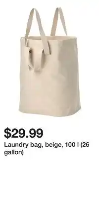 IKEA Laundry bag, beige, 100 l (26 gallon) offer