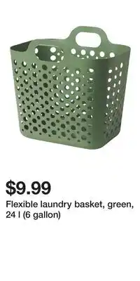 IKEA Flexible laundry basket, green, 24 l (6 gallon) offer