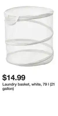 IKEA Laundry basket, white, 79 l (21 gallon) offer