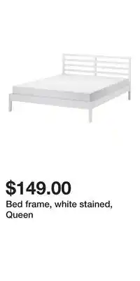 IKEA Bed frame, white stained, Queen offer